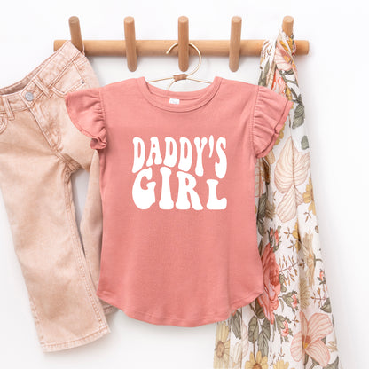 Daddy's Girl Wavy | Toddler Graphic Flutter Sleeve Tee