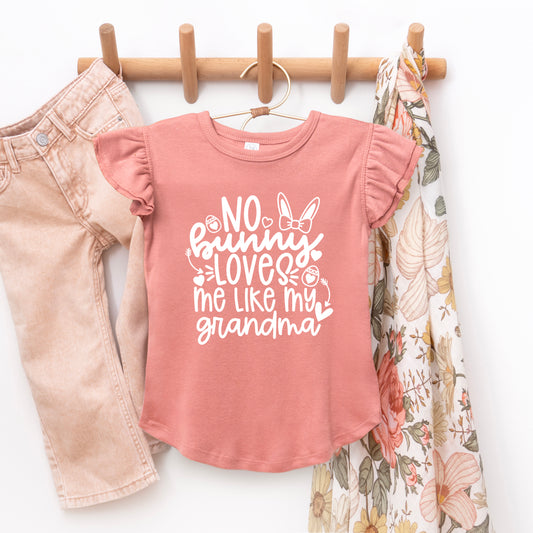 No Bunny Loves Me Like Grandma | Toddler Graphic Flutter Sleeve Tee