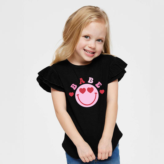 Babe Smile | Toddler Graphic Flutter Sleeve Tee