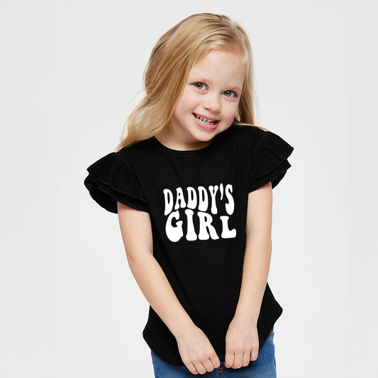 Daddy's Girl Wavy | Toddler Graphic Flutter Sleeve Tee