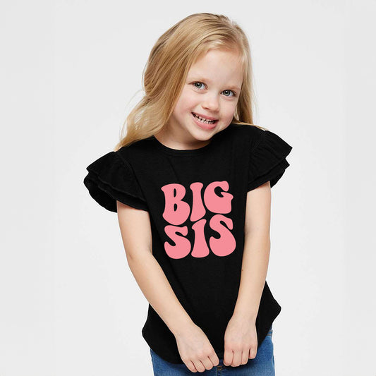 Big Sis Wavy | Toddler Graphic Flutter Sleeve Tee