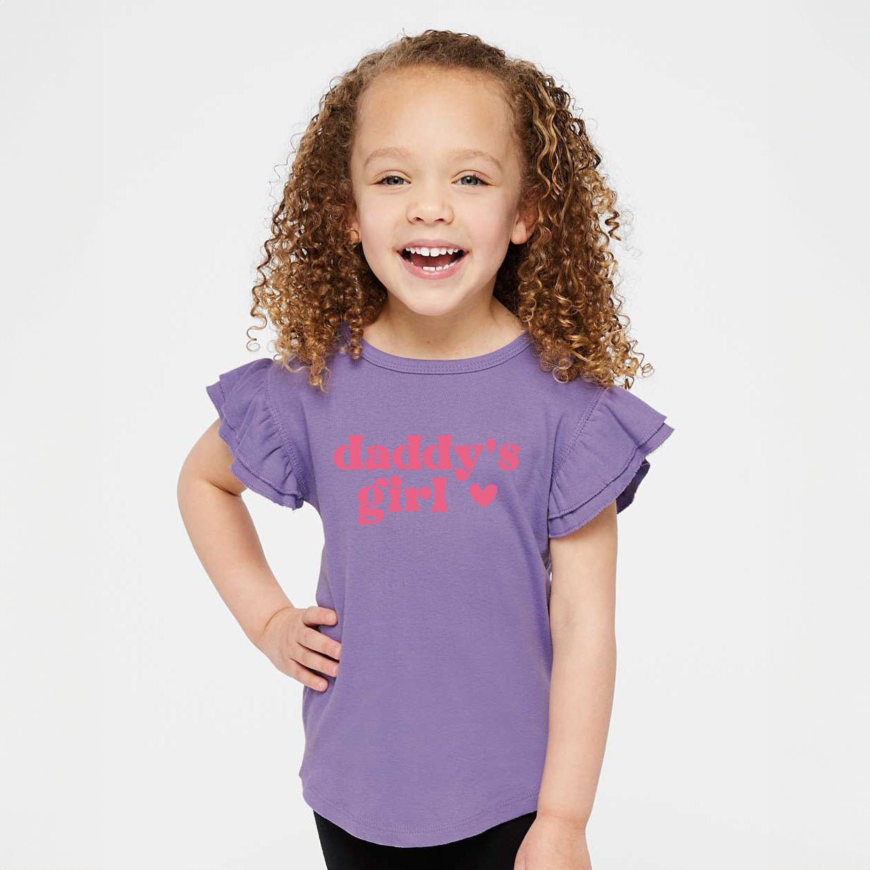 Daddy's Girl Heart | Toddler Graphic Flutter Sleeve Tee