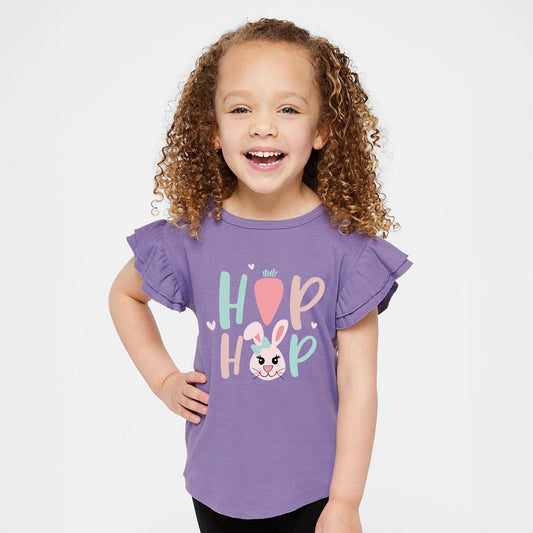 Hip Hop Bunny | Toddler Graphic Flutter Sleeve Tee