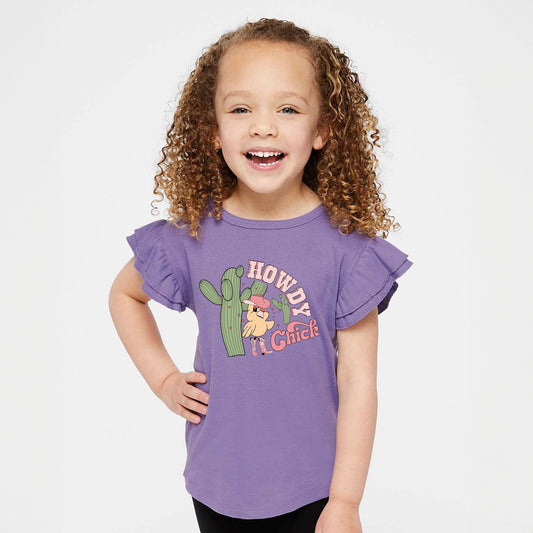 Howdy Chick | Toddler Graphic Flutter Sleeve Tee