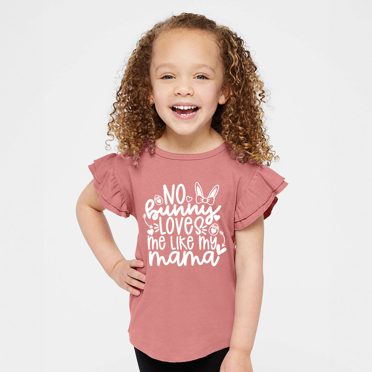 No Bunny Loves Me Like Mama | Toddler Graphic Flutter Sleeve Tee