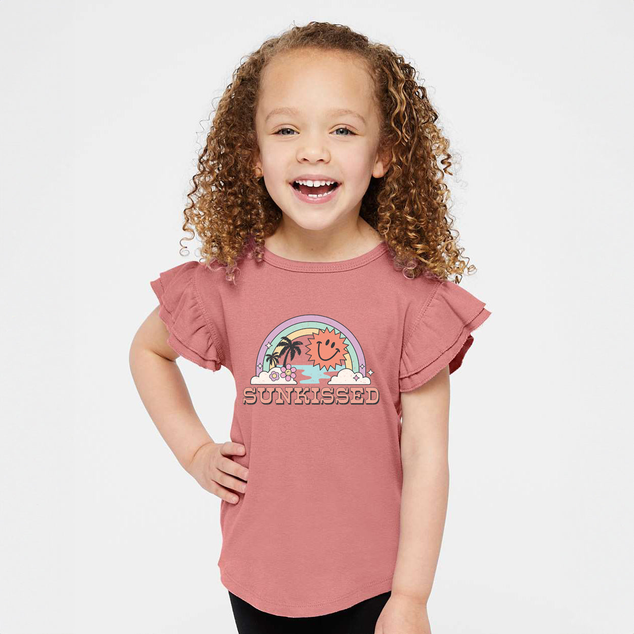 Sunkissed Rainbow | Toddler Graphic Flutter Sleeve Tee