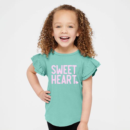 Sweetheart Puff Print | Toddler Graphic Flutter Sleeve Tee