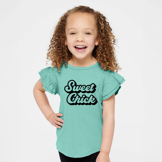 Sweet Chick | Toddler Graphic Flutter Sleeve Tee