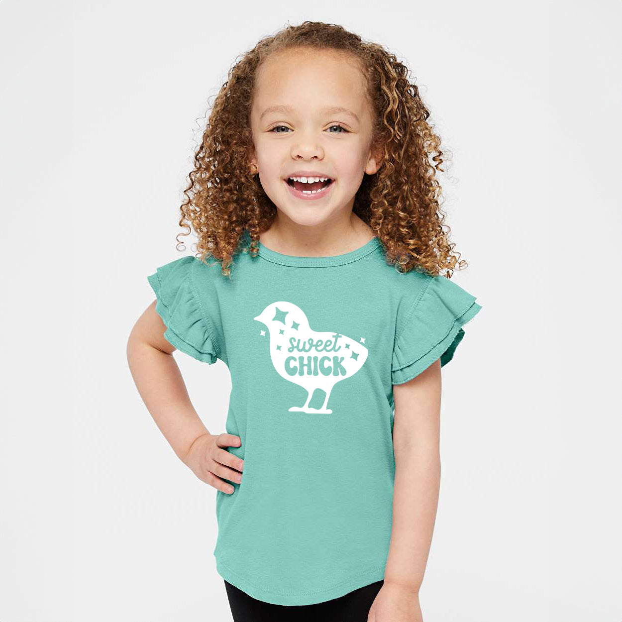 Sweet Chick Chick | Toddler Graphic Flutter Sleeve Tee