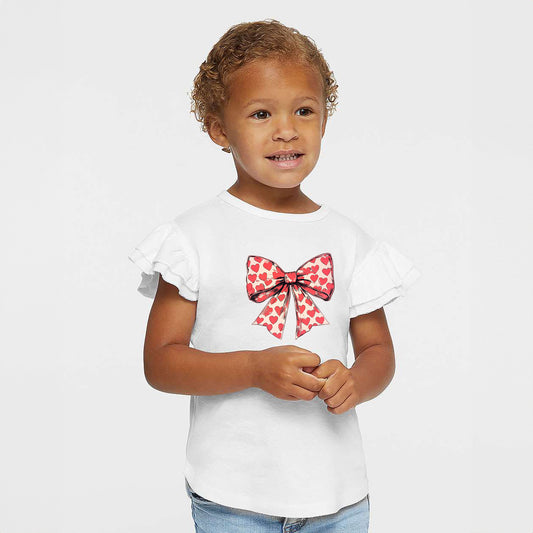 Coquette Hearts | Toddler Graphic Flutter Sleeve Tee