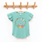 Easter Bunny Flower Wreath | Toddler Graphic Flutter Sleeve Tee