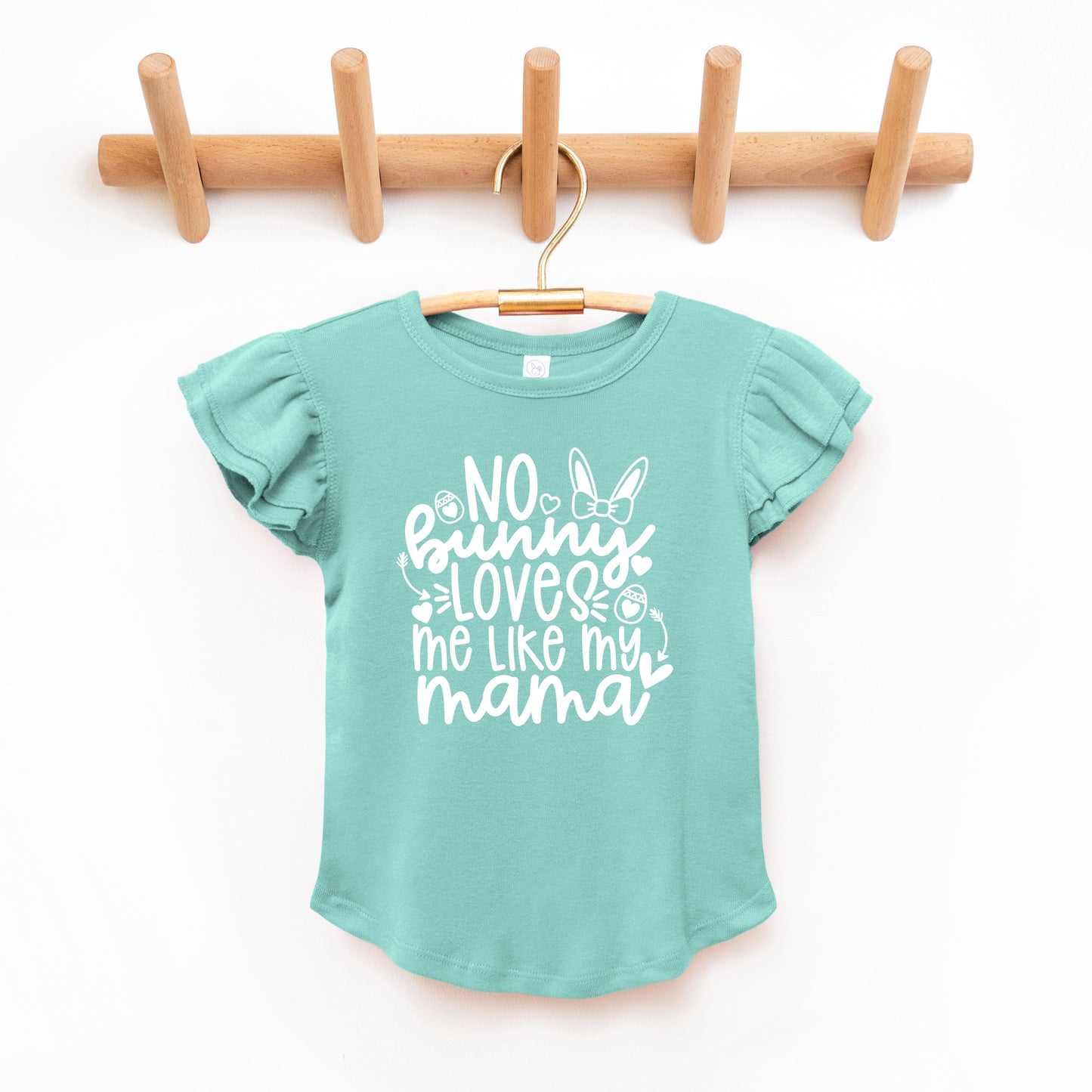 No Bunny Loves Me Like Mama | Toddler Graphic Flutter Sleeve Tee