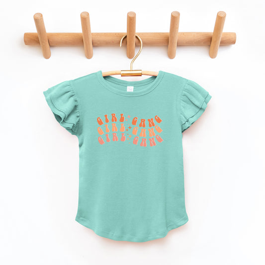 Girl Gang Wavy | Toddler Graphic Flutter Sleeve Tee