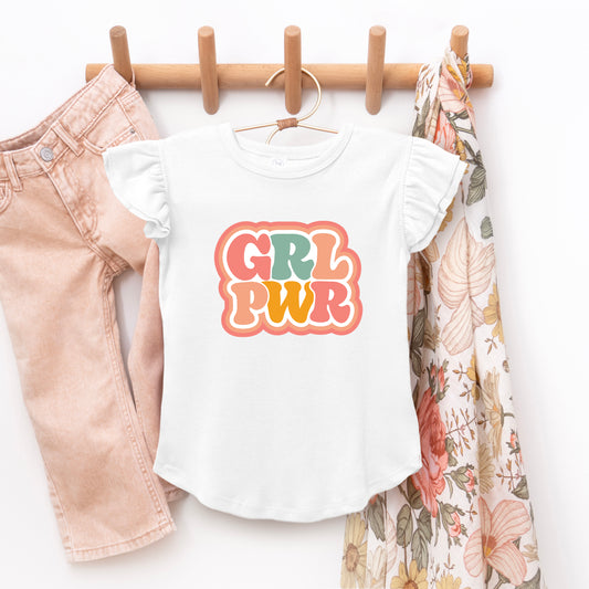 Girl Power Retro | Toddler Graphic Flutter Sleeve Tee