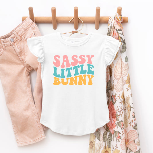 Sassy Little Bunny | Toddler Graphic Flutter Sleeve Tee