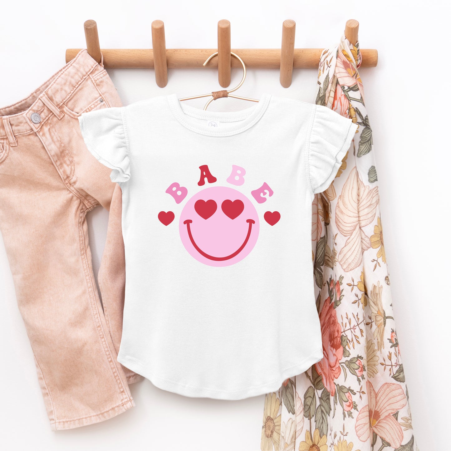 Babe Smile | Toddler Graphic Flutter Sleeve Tee