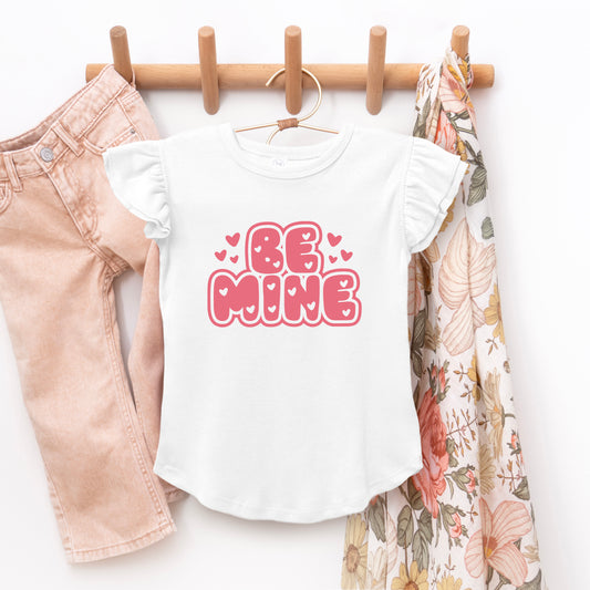 Be Mine Bubble | Toddler Graphic Flutter Sleeve Tee