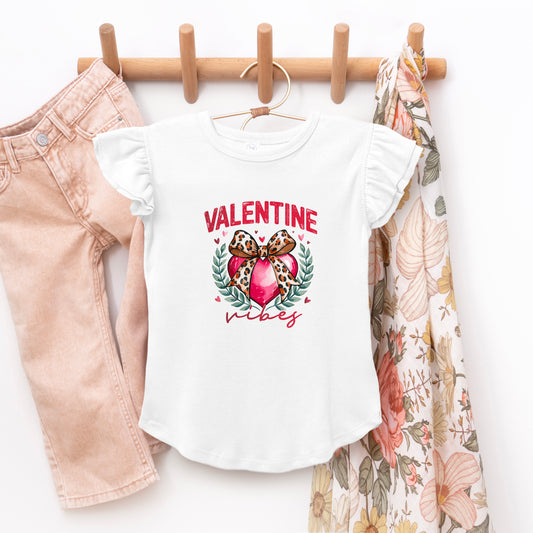 Coquette Valentine Vibes | Toddler Graphic Flutter Sleeve Tee