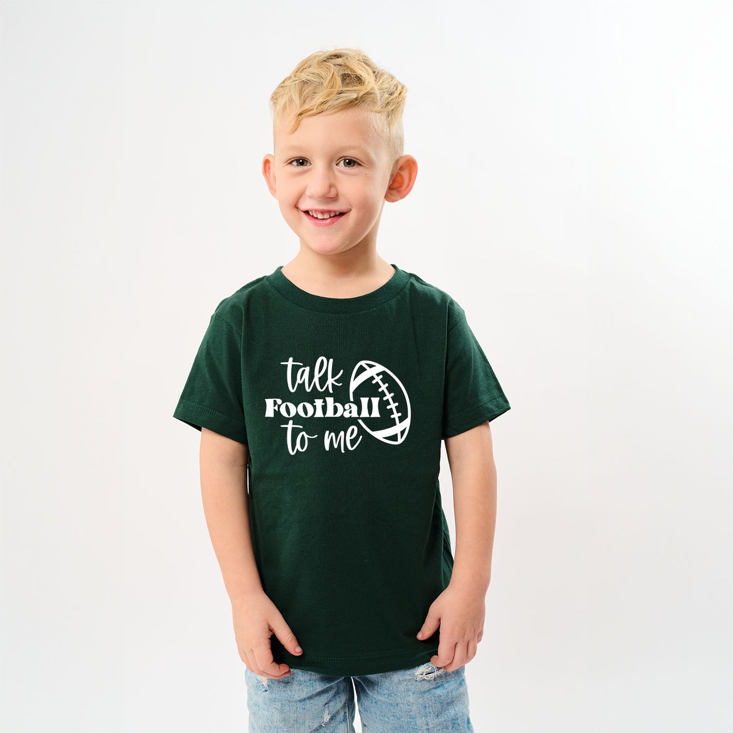 Talk Football To Me Ball | Toddler Graphic Short Sleeve Tee