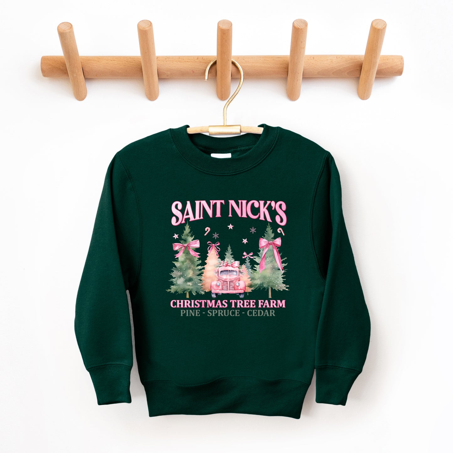 Coquette St. Nick's Tree Farm | Youth Graphic Sweatshirt