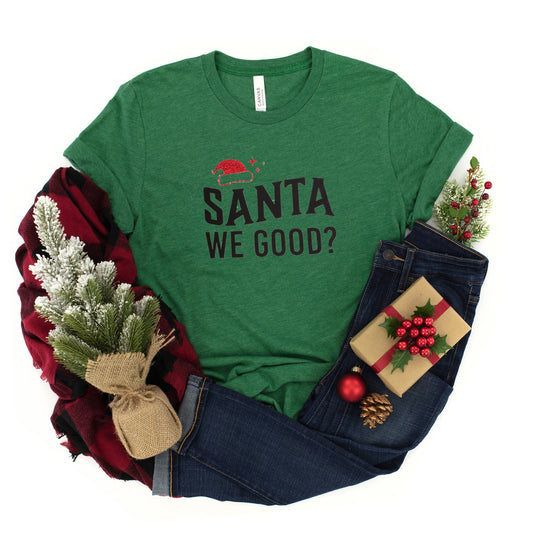 Santa We Good Glitter | Youth Graphic Short Sleeve Tee