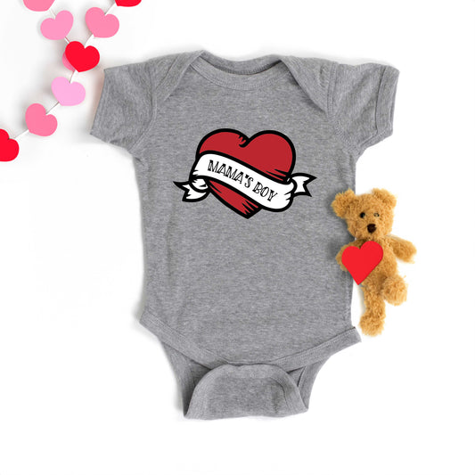 Mama's Boy Heart | Baby Graphic Short Sleeve Onesie