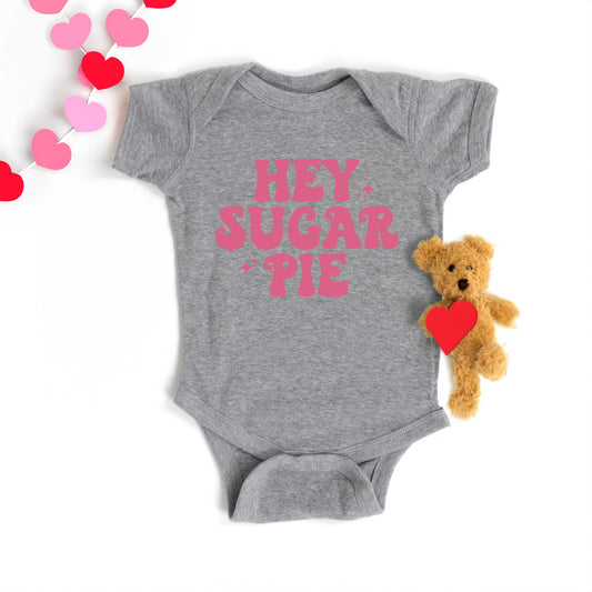 Hey Sugar Pie Stars Pink | Baby Graphic Short Sleeve Onesie