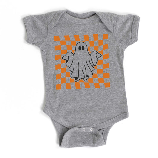 Checkered Ghost | Baby Graphic Short Sleeve Onesie