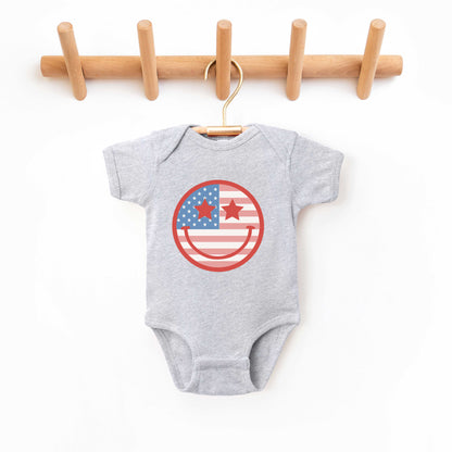Flag Smiley Face | Baby Graphic Short Sleeve Onesie
