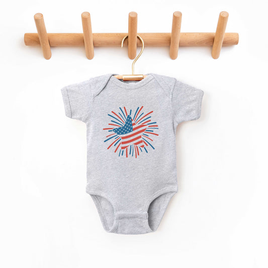 Star Flag Firework | Baby Graphic Short Sleeve Onesie