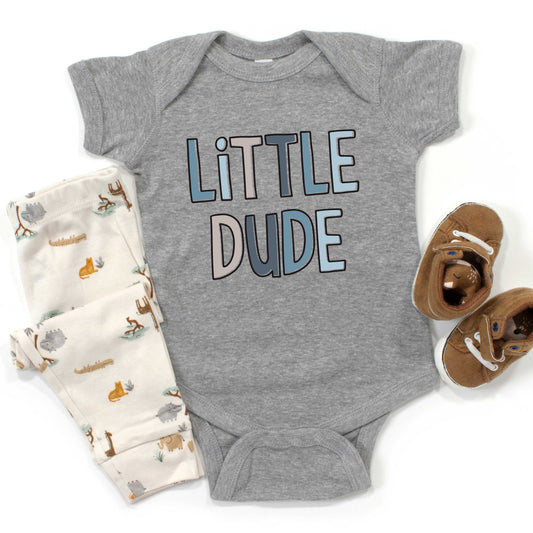 Little Dude Blue | Baby Graphic Short Sleeve Onesie