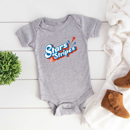 Stars and Stripes Firework | Baby Graphic Short Sleeve Onesie