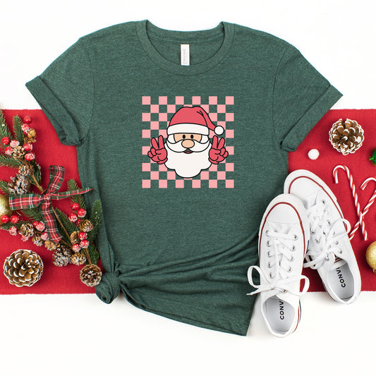 Checkered Santa| Youth Graphic Short Sleeve Tee