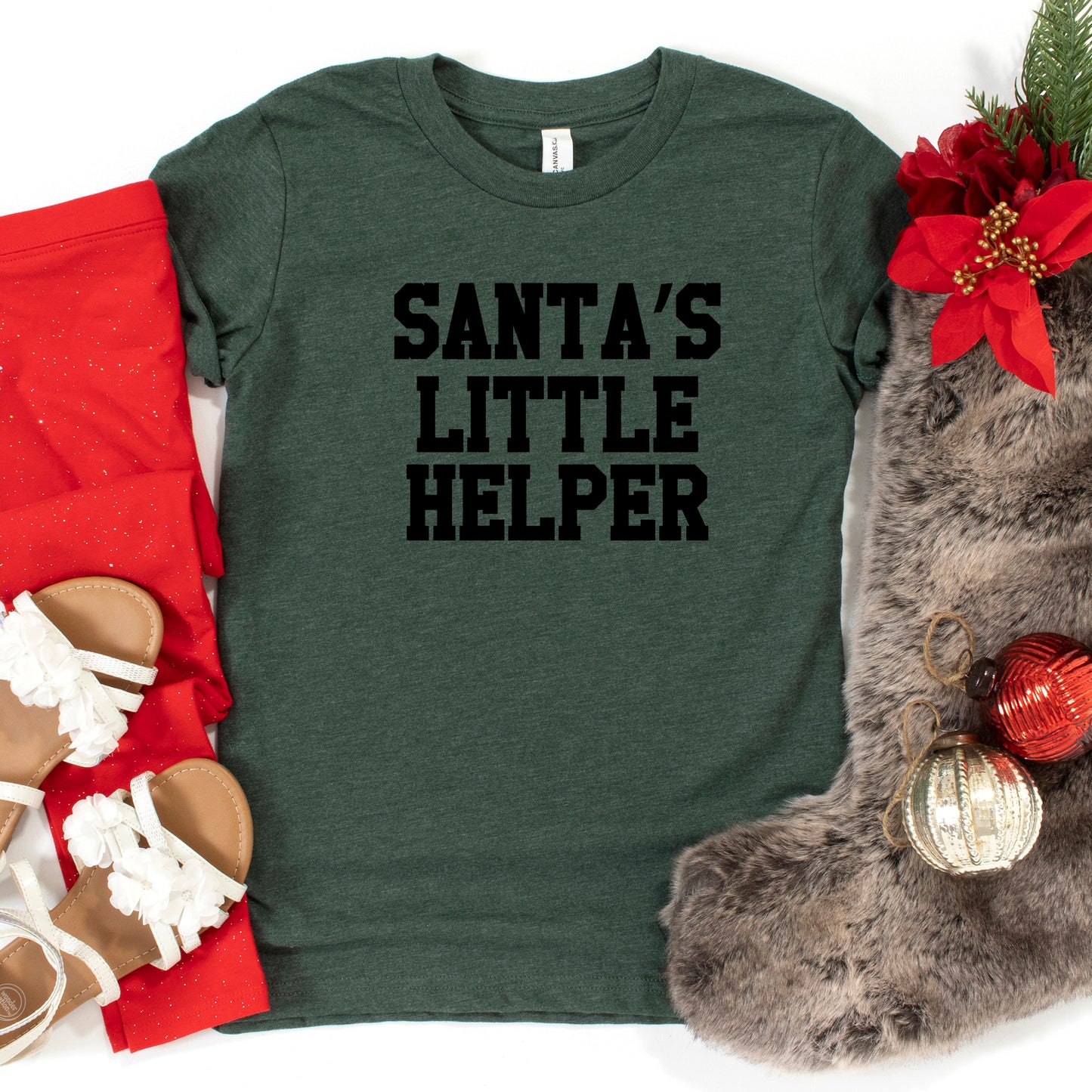 Santa's Little Helper Words | Toddler Graphic Short Sleeve Tee