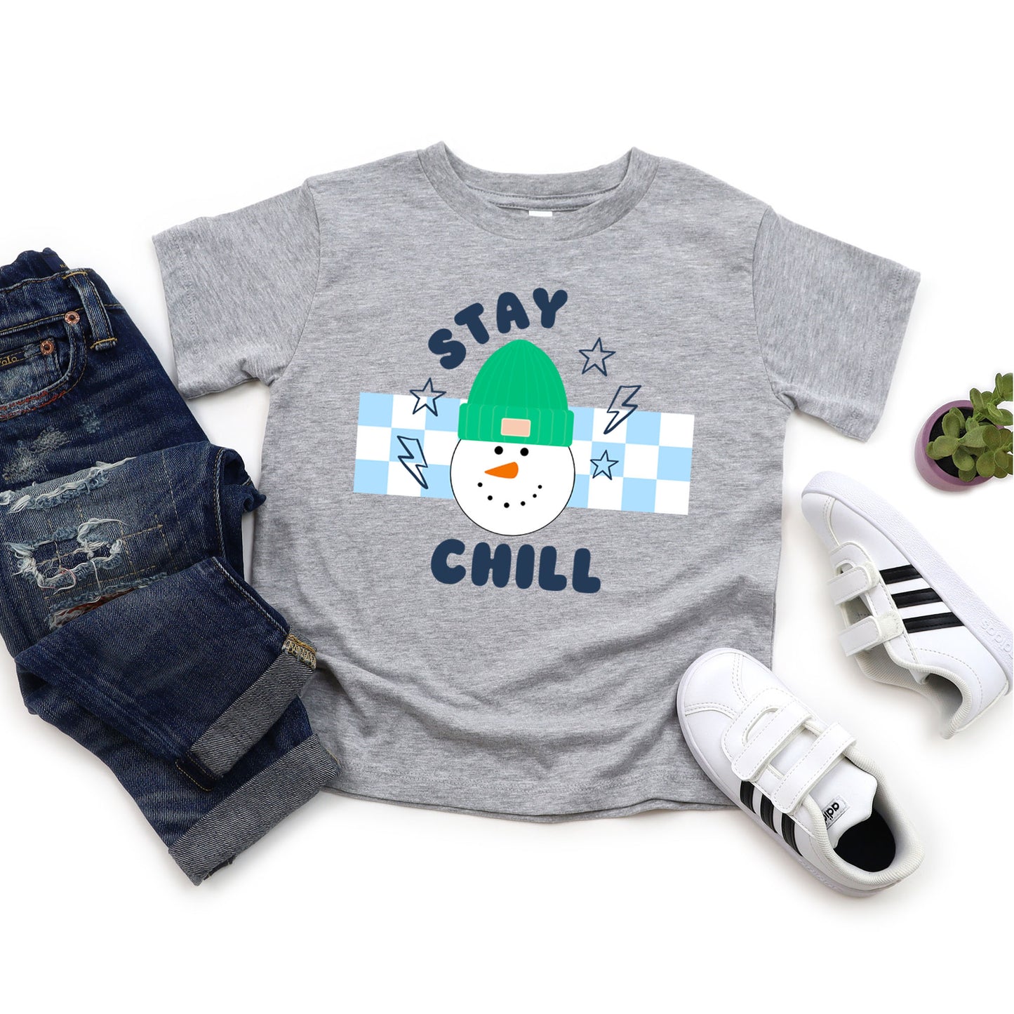 Stay Chill Checkered | Youth Graphic Short Sleeve Tee