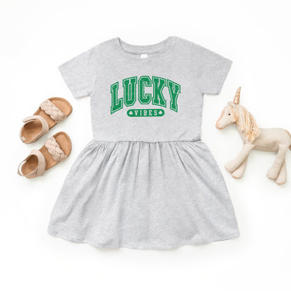 Lucky Vibes Distressed | Toddler Graphic Dress