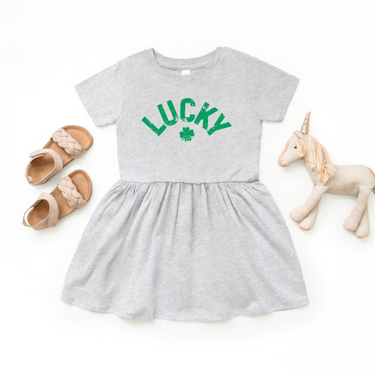 Lucky Arched Distressed | Toddler Graphic Dress