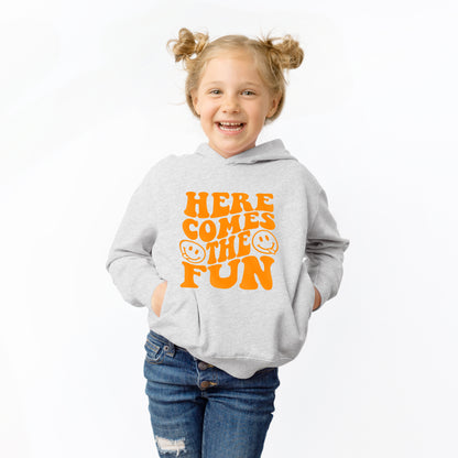 Here Comes The Fun Puff Print | Toddler Graphic Hoodie