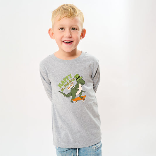 Happy St. Pat-Rex Day | Youth Graphic Long Sleeve Tee