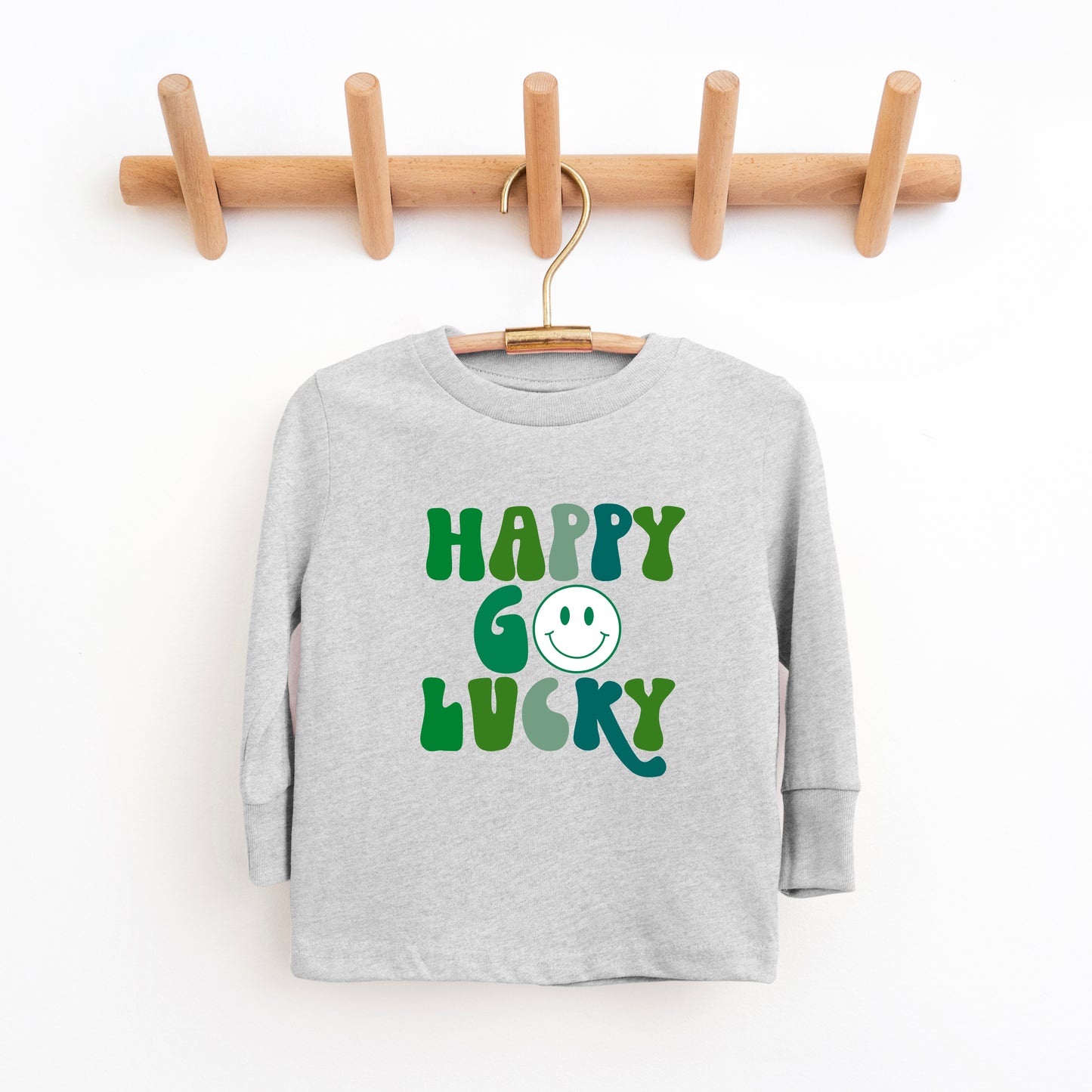 Happy Go Lucky Smiley Face | Toddler Graphic Long Sleeve Tee