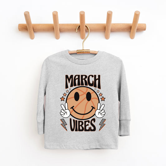 March Vibes Basketball | Toddler Graphic Long Sleeve Tee