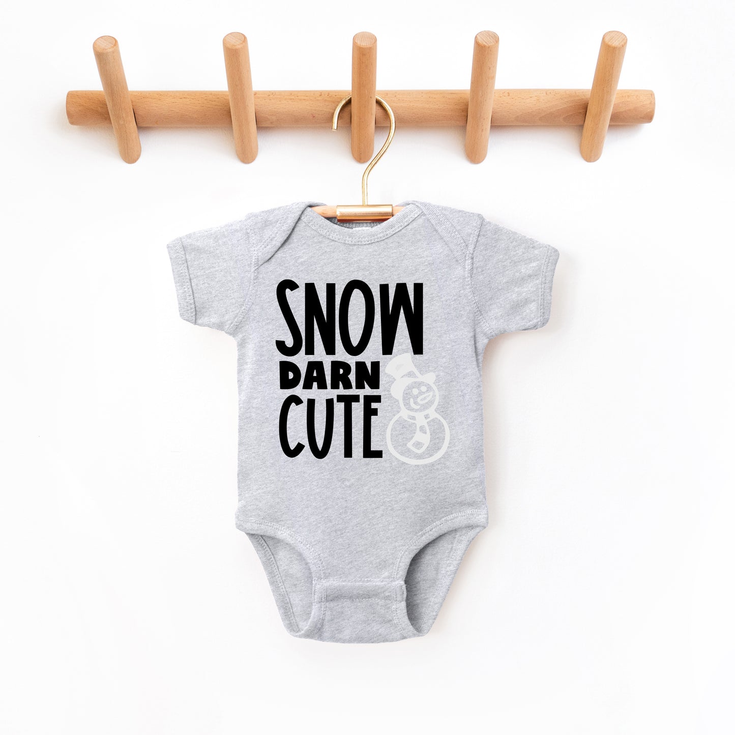 Snow Darn Cute Glitter | Baby Graphic Short Sleeve Onesie