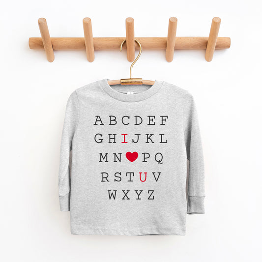 Alphabet I Love You | Youth Graphic Long Sleeve Tee