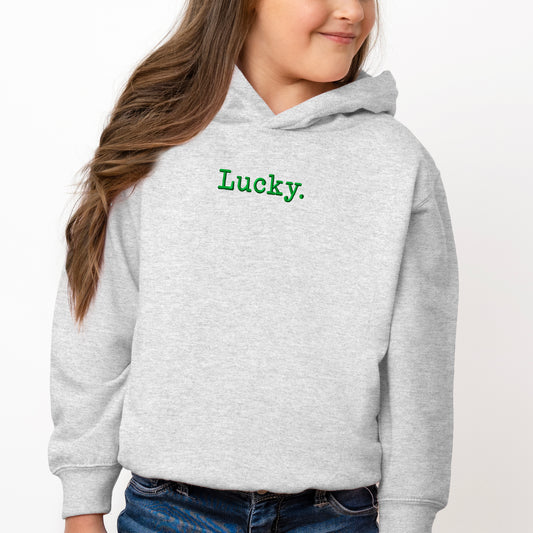 Embroidered Lucky Typewriter | Toddler Graphic Hoodie