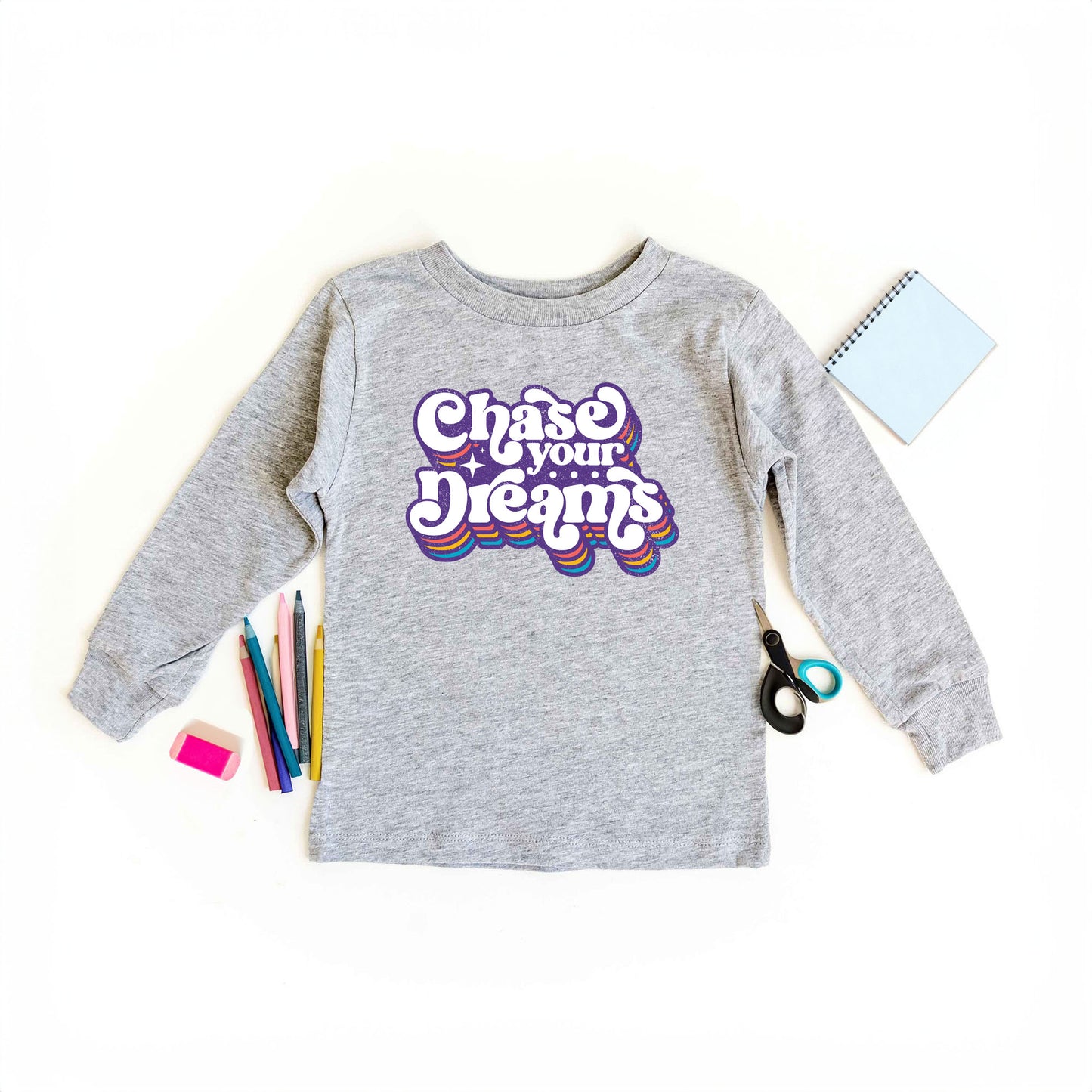 Chase Your Dreams Retro | Youth Graphic Long Sleeve Tee