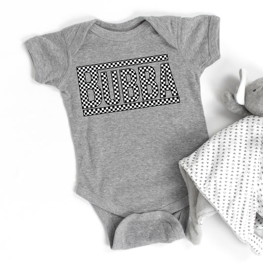 Bubba Checkered | Baby Graphic Short Sleeve Onesie