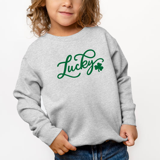 Cursive Lucky Clover | Toddler Graphic Sweatshirt