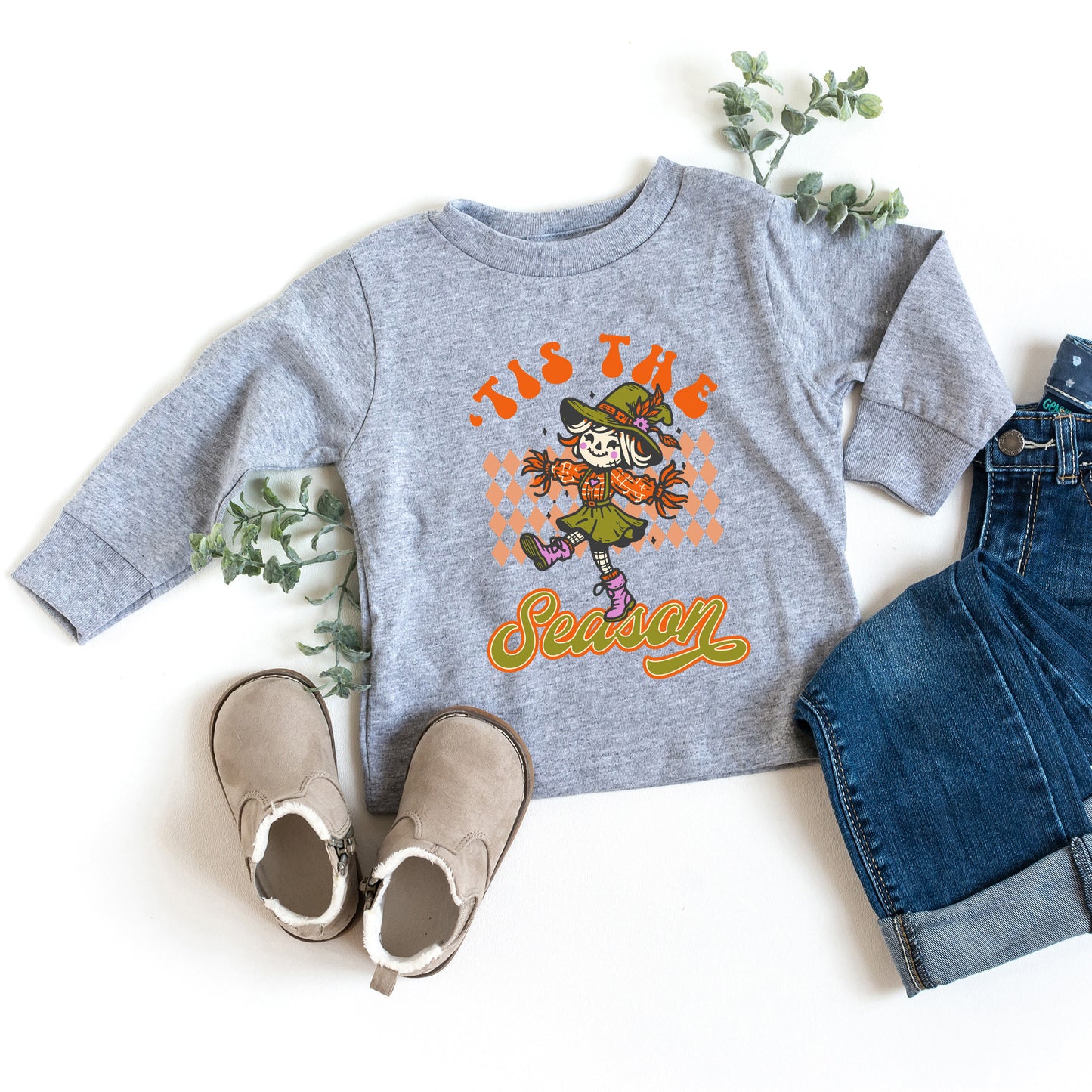 Tis The Season Scarecrow | Toddler Graphic Long Sleeve Tee