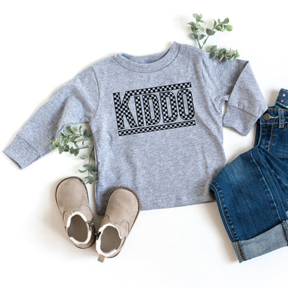 Kiddo Checkered | Toddler Graphic Long Sleeve Tee