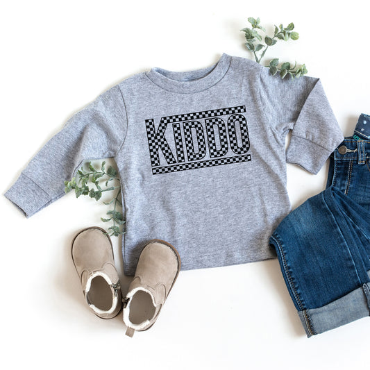 Kiddo Checkered | Toddler Graphic Long Sleeve Tee